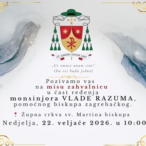 Misa zahvalnica povodom biskupskoga ređenja mons. Vlade Razuma u Svetom Martinu pod Okićem